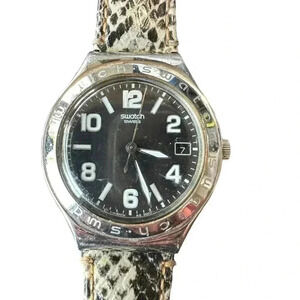 Swatch Irony Time of Duty Python band Watch NEW battery!